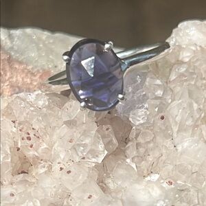 Faceted IOLITE 925 Sterling Silver Ring, Size 6.75
